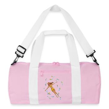 Woman in the water with koi fish - Recycled Duffel Bag - pink/white - Front