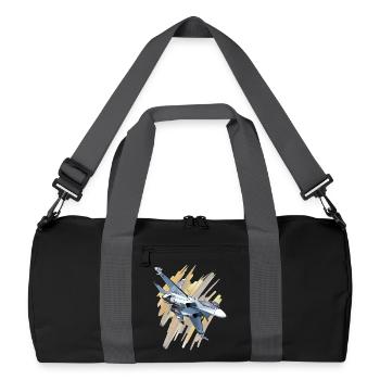 Avion de chasse au design dynamique - Sac de sport recyclé - noir/gris graphite - Devant