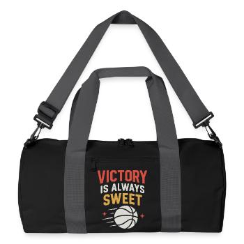 Design Basketball Sieg Motivation - Recycelte Duffel Bag - Schwarz/Graphitgrau - Vorne