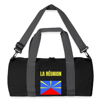 T-shirt drapeau La Réunion volcan - Sac de sport recyclé - noir/gris graphite - Devant