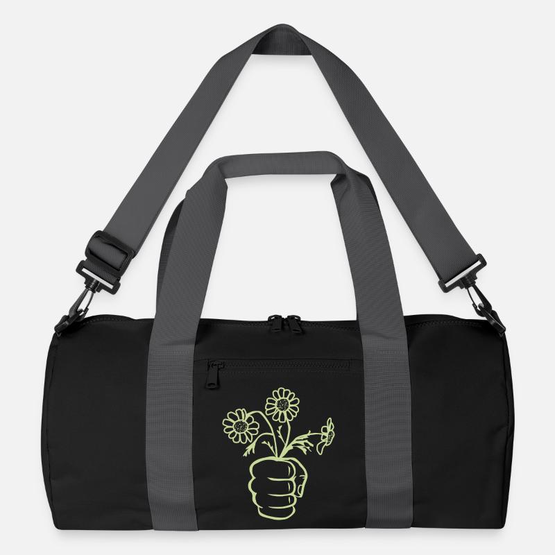 Eine Faust Hand mit Blumenstrauß Recycelte Duffel Bag
