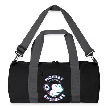 Monkey Business 3D - Art urbain graffiti Affe - Sac de sport recyclé - noir/gris graphite - Devant