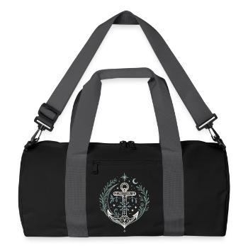 Ancre de Noël maritime avec lune et étoiles - Sac de sport recyclé - noir/gris graphite - Devant