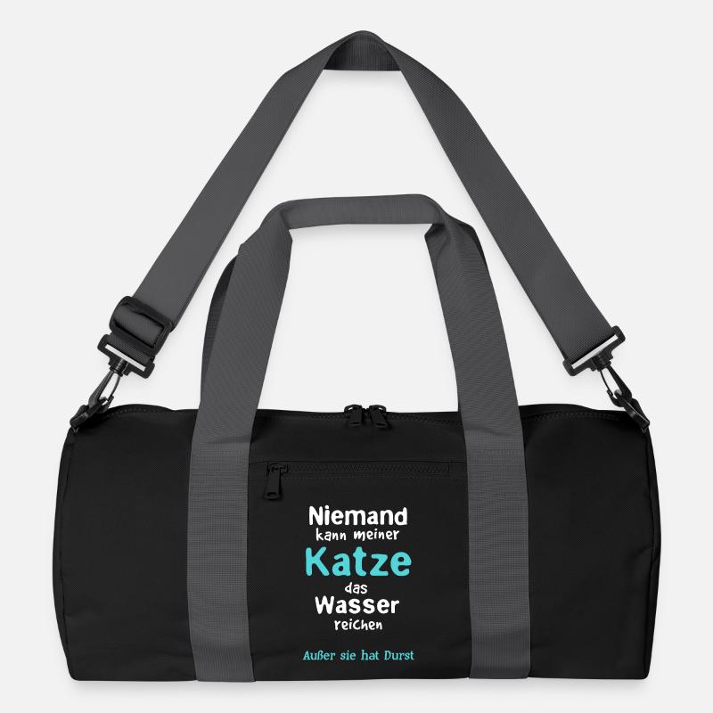 Katze Wasser reichen - Recycelte Duffel Bag - Schwarz/Graphitgrau