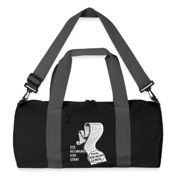 The bill from the state. Taxes Humor - Recycled Duffel Bag - black/graphite grey - Front