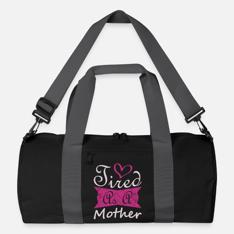 Müde Mutter Lustiges Mama-Lebensshirt Recycelte Duffel Bag