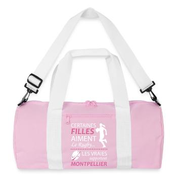 Certaines Filles Aiment Le Rugby Les Vraies Sup... - Sac de sport recyclé - rose/blanc - Devant