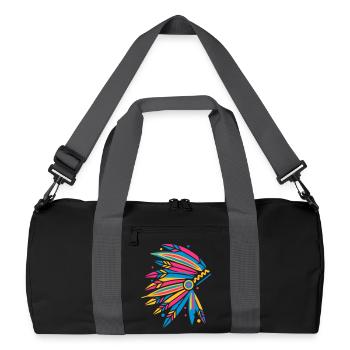 Coiffe amérindienne - Sac de sport recyclé - noir/gris graphite - Devant
