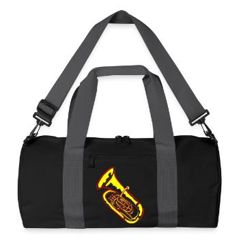 Tuba Musik in Neonfarben - Recycelte Duffel Bag - Schwarz/Graphitgrau - Vorne