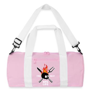 Barbecue BBQ Life Skull Geschenkküche - Recycelte Duffel Bag - Rosa/Weiß - Vorne