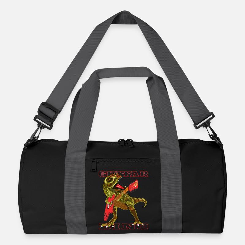 Dinosaur with guitar Recycled Duffel Bag