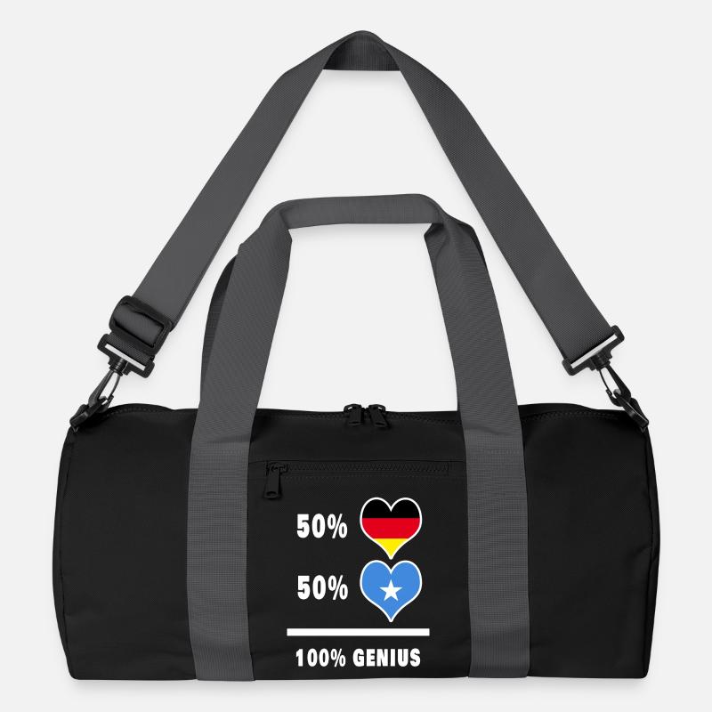 Deutschland und Somalia 100% Genial / Geschenk - Recycelte Duffel Bag - Schwarz/Graphitgrau