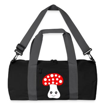 Kawaii, champignon, crapaud - Sac de sport recyclé - noir/gris graphite - Devant