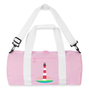 Phare Westerheversand, sans texte, Mer du Nord - Sac de sport recyclé - rose/blanc - Devant