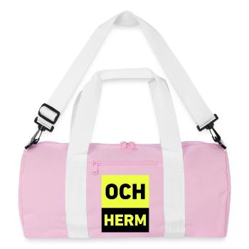 Och herm - Recycelte Duffel Bag - Rosa/Weiß - Vorne