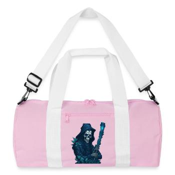 Faucheuse avec pipe d’herbe - Sac de sport recyclé - rose/blanc - Devant