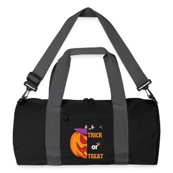 Halloween-Geschenk "Süßes oder Saures" - Recycelte Duffel Bag - Schwarz/Graphitgrau - Vorne