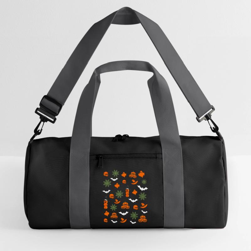 Halloween Patterns Recycled Duffel Bag