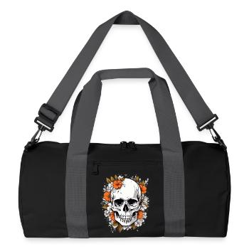 Skull with flowers - Recycled Duffel Bag - black/graphite grey - Front