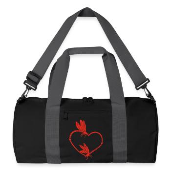 Insektenliebe (Rot) - Recycelte Duffel Bag - Schwarz/Graphitgrau - Vorne