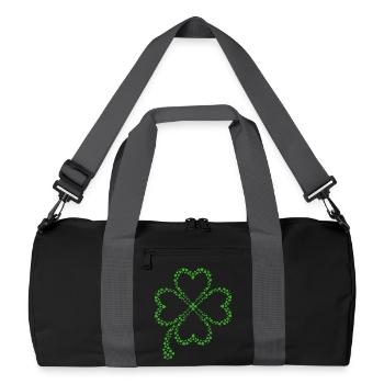 Trèfle vert fait de cœurs - Sac de sport recyclé - noir/gris graphite - Devant
