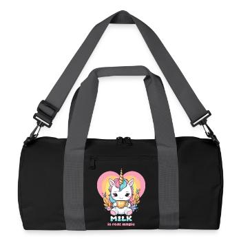 Licorne au lait sucré - Sac de sport recyclé - noir/gris graphite - Devant