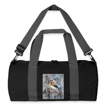 Peinture acrylique avec Stiglitz sur branche d’arbre - Sac de sport recyclé - noir/gris graphite - Devant
