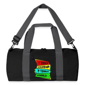 Manger dormir répéter le tennis - Sac de sport recyclé - noir/gris graphite - Devant