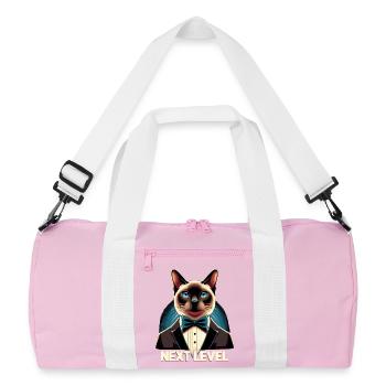 Siamese Cat Siamese Cat Next Level Suit Gift - Recycled Duffel Bag - pink/white - Front