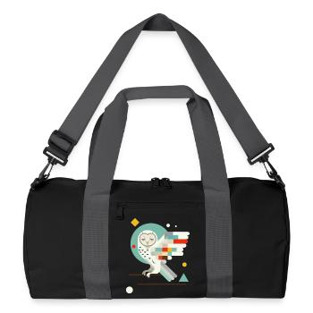 Geometric Owl – Modern Colorful Animal Illustration - Recycled Duffel Bag - black/graphite grey - Front