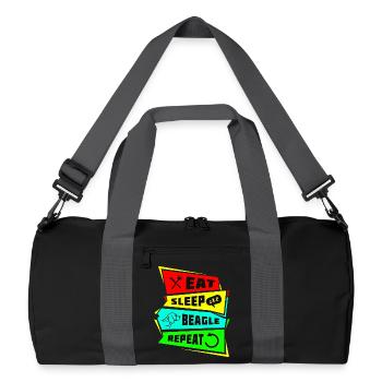 Eat Sleep Beagle Repeat - Sac de sport recyclé - noir/gris graphite - Devant
