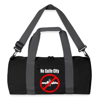 Keine Messer Stadt - Recycelte Duffel Bag - Schwarz/Graphitgrau - Vorne
