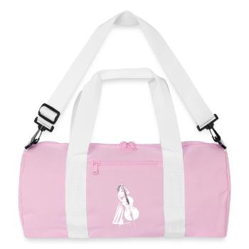 Elegant double bass player Double bass - Recycled Duffel Bag - pink/white - Front