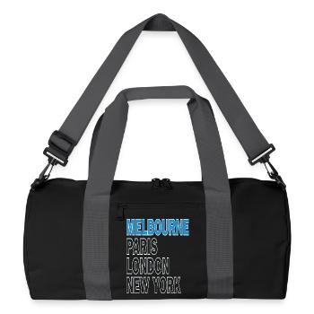 Tennis Turnier Melbourne Paris London New York - Recycelte Duffel Bag - Schwarz/Graphitgrau - Vorne