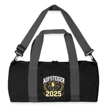 Tennis Aufsteiger 2025 Shirt - Recycelte Duffel Bag - Schwarz/Graphitgrau - Vorne