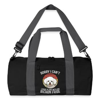 Bichon frisé mignon avec citation humoristique - Sac de sport recyclé - noir/gris graphite - Devant