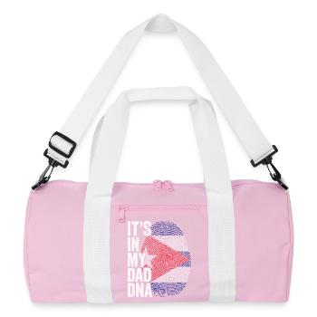 Kuba Flagge Cuban Dad Fußabdruck - Recycelte Duffel Bag - Rosa/Weiß - Vorne