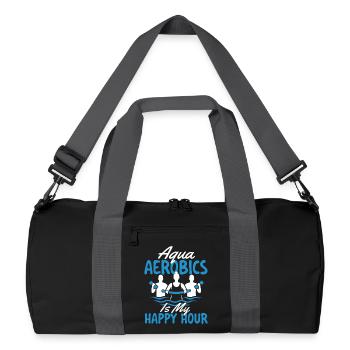 Aqua Aerobics Is My Happy Hour Water Workout Fun - Recycled Duffel Bag - black/graphite grey - Front