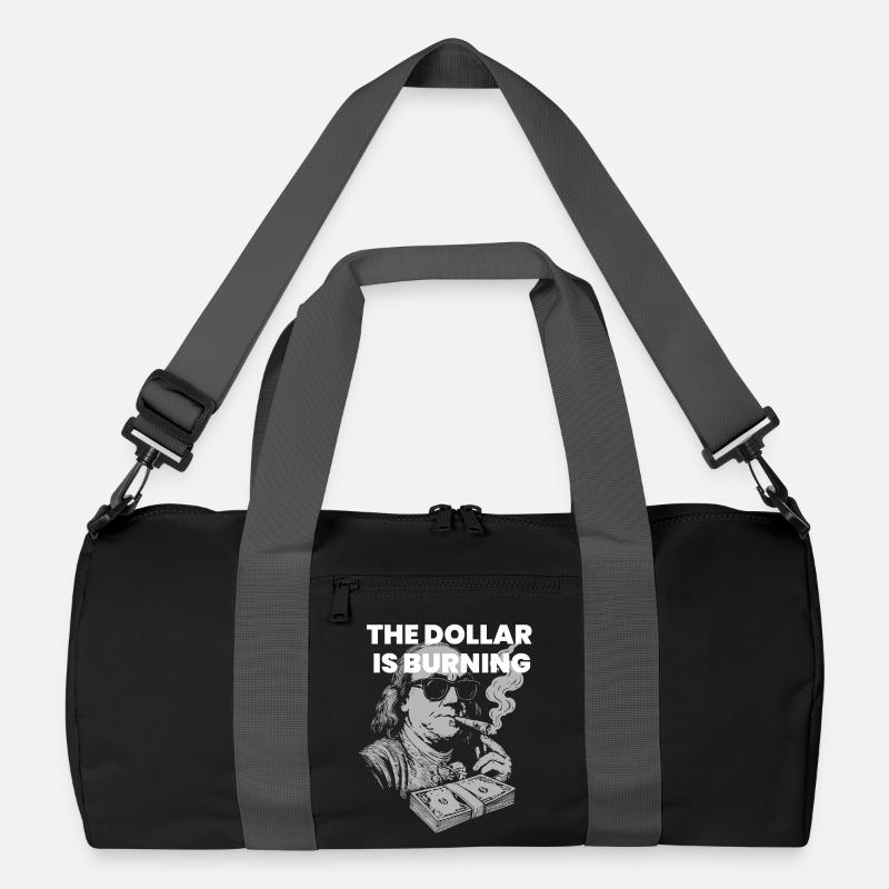 Weak Dollar - Ben Franklin is smoking dollars Recycled Duffel Bag