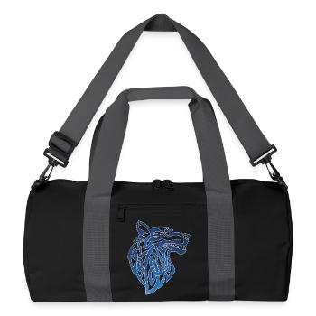 Viking wolf and starry sky - Recycled Duffel Bag - black/graphite grey - Front