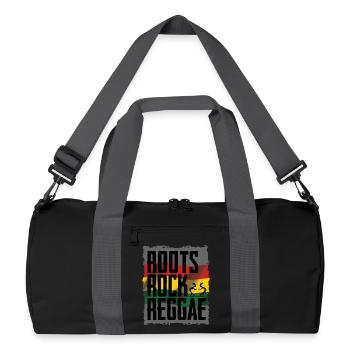Roots Rock Reggae Design - Recycelte Duffel Bag - Schwarz/Graphitgrau - Vorne