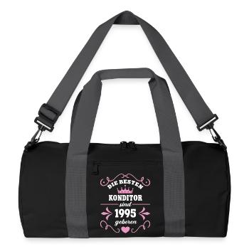 Birthday 1995 Confectioner Vintage 95 Pastry Chef - Recycled Duffel Bag - black/graphite grey - Front