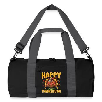 Happy Thanksgiving Autumn Harvest Blend - Recycled Duffel Bag - black/graphite grey - Front