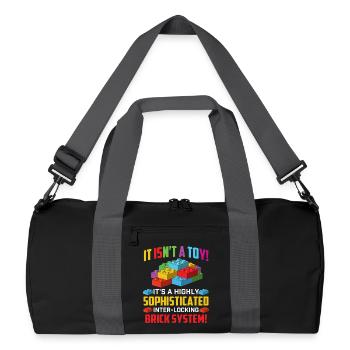 Sophisticated Interlocking Brick System Humor - Recycled Duffel Bag - black/graphite grey - Front