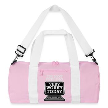 I'm Not Feeling Very Worky Today Faul Arbeit Humor - Recycled Duffel Bag - pink/white - Front