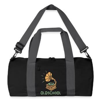 Oldschool Gramophone Retro Design - Recycled Duffel Bag - black/graphite grey - Front
