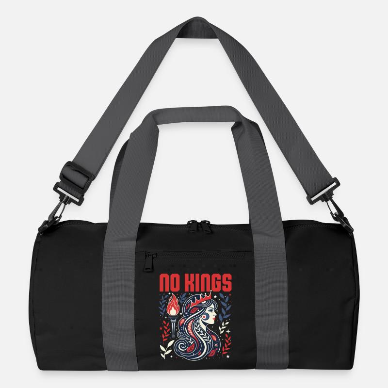 No Kings Bold Anti-Monarchy Liberty USA Recycelte Duffel Bag