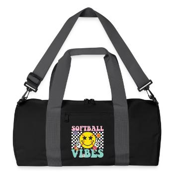 Ambiances de softball : graphique sympa et amusant pour les joueurs et les fans - Sac de sport recyclé - noir/gris graphite - Devant