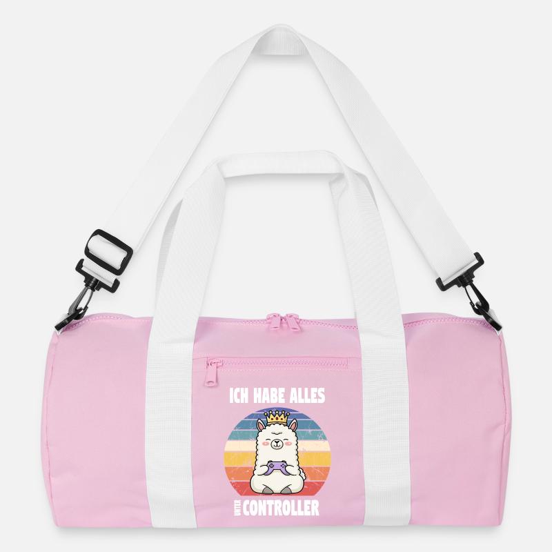 lama playing videogame Recycelte Duffel Bag