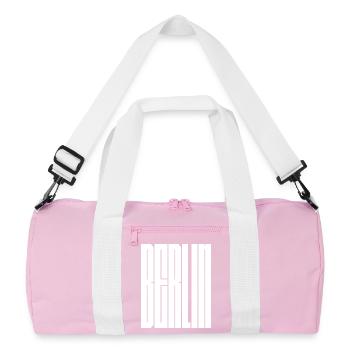 Berlin city typographic design - Recycled Duffel Bag - pink/white - Front